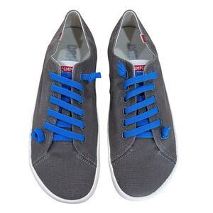 Camper Peu Rambla Gray Canvas Barefoot Sneakers Euro 42 Wide Toe Box Minimalist
